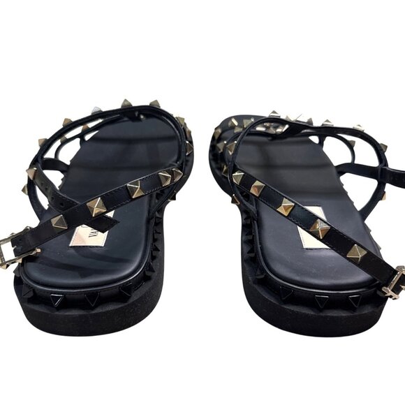 Valentino Garavani Rockstud Caged Black Leather Sandals 10 US NIB MSRP $1090 - Picture 4 of 8